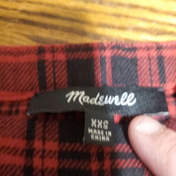 Madewell buffalo  plaid herald shirt red&black  si - Picture 3 of 3